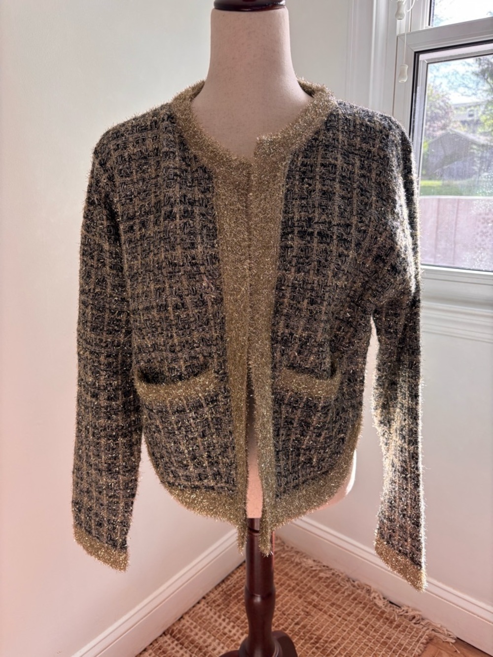 Oliver.o Sparkle Knit Jacket XL SW4204 Gold Lurex